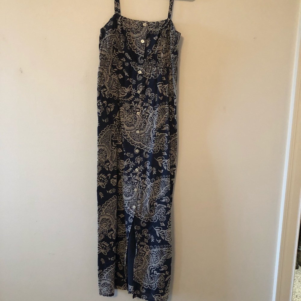 GAP Navy and Cream Paisley Maxi Dress